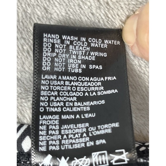 DKNY Bandeau  One Piece Swim Suit Women's XXL Black White Geo Print - Picture 10 of 15